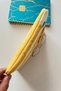 Linen Book Cover with Pockets, Gift for Book Lovers, Yellow Striped - 8