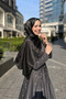 شال كريستال بلون واحد أسود