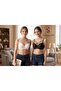 2-Piece Bra with Padding, Cross Straps, Comfortable, Flexible, Stylish Look, Pack of 2 - Black - Ecru