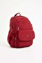 Unisex Red School Bag, Travel Bag with Laptop Compartment, Waterproof Crinkle Fabric Backpack, 45X30Cm - 5