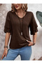 Women's Short Sleeve V-Neck Viscose Blouse - 4