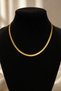 Women's Anti-Tarnish Steel Flat Snake Chain Necklace 45 cm Gold Color 1171 - 2