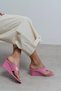 Corey Pink Rustic Flip-Flop Wedge Heeled Women's Slippers - 7