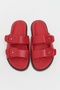 Cute Red Rustic Double-Strapped Flat Sole Women's Slippers - 8