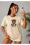 Women's Beret Cute Teddy Bear Print Design Tshirt
