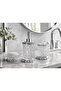 Serra Premium Glass + Metal Bathroom Accessory Set of 3 - Crystal Soap Dish, Solid Soap Dispenser and Toothbrush Holder Set
