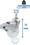 Rotating Screw Transparent 50' Double Ball Table Cabinet Coffee Table Shelf Furniture Caster Wheel 2 Pieces with Brake - 2 Pieces Without Brake - 2