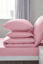 Double Cotton - Satin 210 Tc (83 Thread) Striped Duvet Cover Set Pink - 2