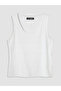 White Plus Size U-Neck Women's Tank Top - 5
