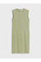 Lcw Everyday Green Crew Neck Mini Jean Dress - 5