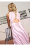 Girl's Striped Dress with Back Detail Pink 6914 - 3