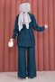 Belted Tunic Trousers Double Set Petrol - 4