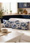 Navy Blue Duck Fabric French Villagers Patterned Decorative Throw Pillow Cover - Dowry Set of 2