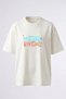 Slogan Grunge Design Back Printed Cotton White Oversize T-Shirt