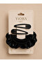 8-Piece Women's Rubber Buckle Set (2 Side Buckles + 5 Thin Rubber Bands + 1 Thick Rubber Buckle with Stones) - 2