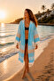 Women's Peshtemal Kimono Beach Robe – 100% Cotton Viscose