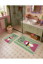 Green Pink Duck Patterned Non-Slip Base Bath Mat Set of 2 Children's Bath Rug - 5