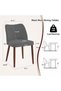 - Set of 2 Linen Dining Chairs Upholstered in Fabric with Wooden Legs, Wing Back, Wooden Kitchen Chairs with Thick Cushions, Leveling Feet for Dining Room, Living Room - 3