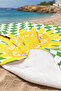 Sun-Themed Checkered Beach Towel Coverlet - Bohemian Green Yellow Modern Quick-Dry Microfiber Towel Coverlet - 3