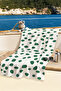 Polka Dot Green Beach Towel - Minimalist Cream Marine Pool Sea Bath Quick-Dry Beach Cover - 7
