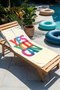 Written Typographic Motive Beach Towel - Colorful Minimalist Summer Themed Quick-Drying Microfiber Towel - 7