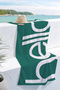 Hello Typographic Green and White Beach Towel - Minimalist Heart Detail Quick-Dry Microfiber Towel - 7