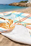 Giraffe Figured Plaid Children's Beach Towel - Pastel Safari Scooter Themed Quick-Drying Towel Cover - 3