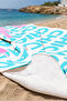 City Themed Lettering Typographic Beach Towel - Pink Blue Metropolitan Quick-Dry Microfiber Towel - 3