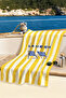 Striped Sunbed Themed Beach Towel - Mediterranean Yellow and White Modern Quick-Drying Microfiber Towel Cover - 4