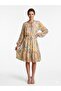 Dosso Dossi̇ Floral High Collar Tie Detailed Lined Chiffon Dress 5025 - 2