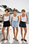 Women's High Waist Organic Linen Shorts |   For Comfortable Summer Combinations |   Black-Blue-Navy Blue - 2