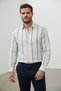 İnterview Cotino 100% Cotton Striped Blue-Beige Shirt - 5