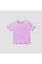 Crew Neck Short Sleeves T-shirt with Ribbed Design
