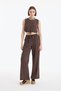 Women's Canvas Trousers Pnt00454 Brown - 2