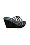 Women's Wedge Platform Heeled Cross Stone Slippers