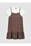 Esvab • Modern & Distinctive Zero Roba Collar Floral Embroidered Girls' Dress - 2