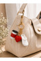 3-Piece Coffee, Heart, and Slipper Bag Charm and Keychain Set - Keychain with Gold Chain Detail