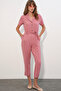 Women's Short Sleeve Ayrobin Jumpsuit 7030 - Dusty Rose - 4
