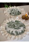 Pack of 2 Green French Peasant Pattern Double Ruffle Supla