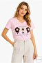 Women's Pink 100% Cotton Regular Fit Floral Embroidered Knitted T-Shirt - 5