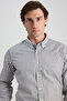 Ds Damat Slim Fit Black Striped Shirt - 3