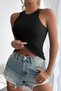 Women's Camisole Fabric Black Crop Top - 5