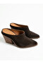 Kamella Brown Genuine Leather Thick Heeled Shoes - 2