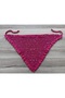 Seamless Hand Knitted Fuchsia Color Sequined Bandana - 3