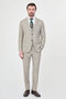 Plaid Slim Fit Mono Collar Classic Men's Suit Beige - 45474.26Y - 3
