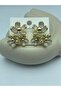 White triple flower figured earrings - 26vipk46 - 2