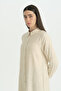 Plus Size Shirt Collar Viscose Tunic - Cream - 2