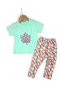 Girl's Summer Tights and Printed T-Shirt Set for Ages 2-3-4-5-6-7-8-9, 2-Piece Set - 3