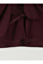 Burgundy Women's Mini Skirt with Elastic Waist - 4