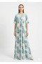 Women's Soft Floral Print Long Nightgown with Short Sleeves – Comfortable Loose Fit Design